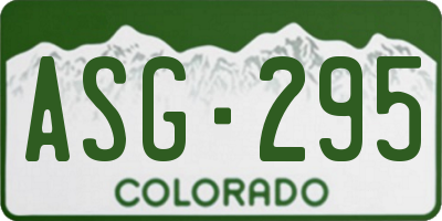 CO license plate ASG295