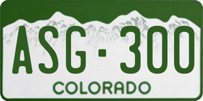 CO license plate ASG300