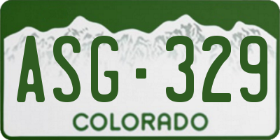 CO license plate ASG329