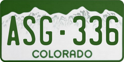 CO license plate ASG336