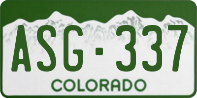 CO license plate ASG337