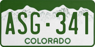 CO license plate ASG341