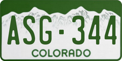 CO license plate ASG344