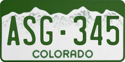 CO license plate ASG345