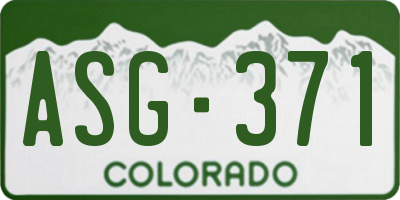 CO license plate ASG371