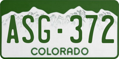 CO license plate ASG372