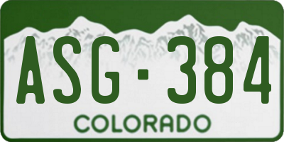 CO license plate ASG384