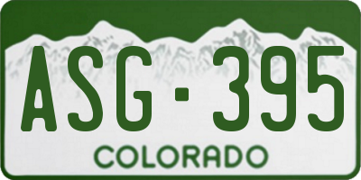 CO license plate ASG395
