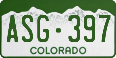 CO license plate ASG397