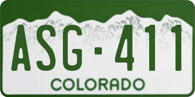 CO license plate ASG411