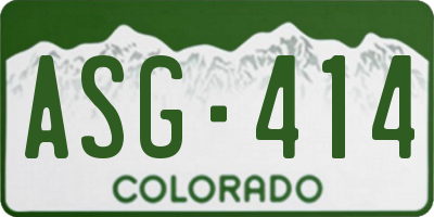 CO license plate ASG414