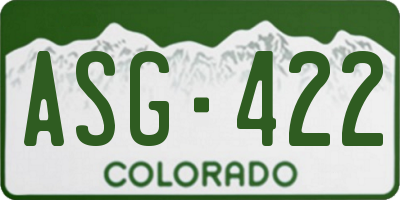CO license plate ASG422