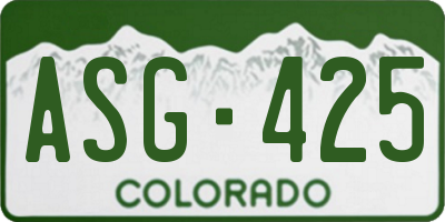 CO license plate ASG425