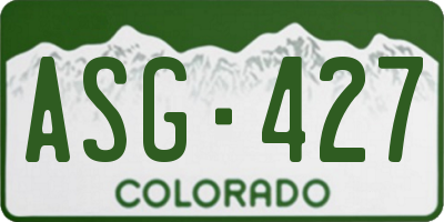 CO license plate ASG427