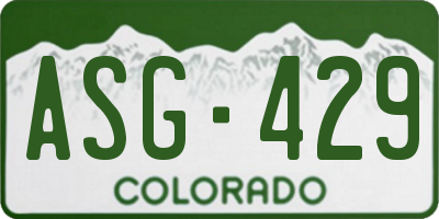 CO license plate ASG429