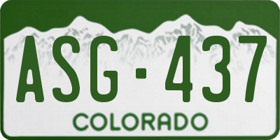 CO license plate ASG437