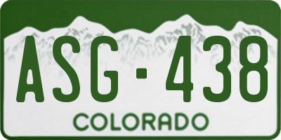 CO license plate ASG438