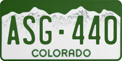 CO license plate ASG440