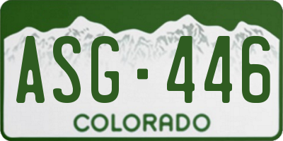 CO license plate ASG446