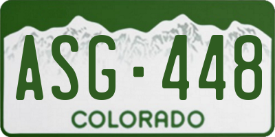 CO license plate ASG448