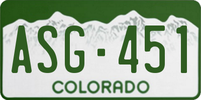 CO license plate ASG451
