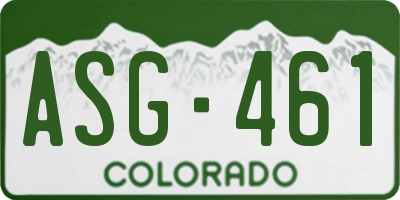 CO license plate ASG461