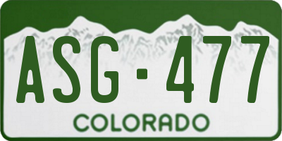 CO license plate ASG477