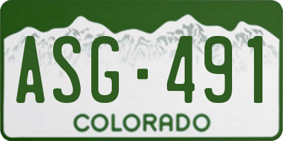 CO license plate ASG491