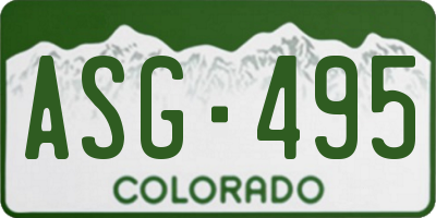 CO license plate ASG495