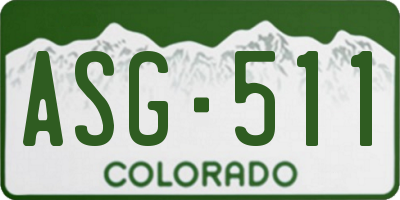 CO license plate ASG511