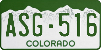 CO license plate ASG516
