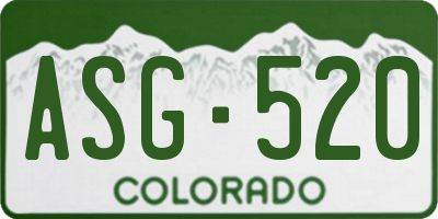 CO license plate ASG520