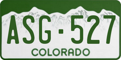 CO license plate ASG527