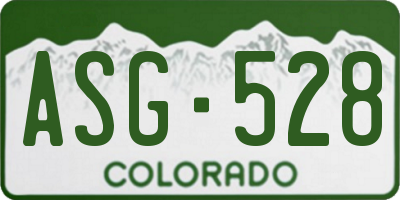 CO license plate ASG528