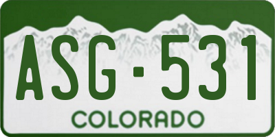 CO license plate ASG531