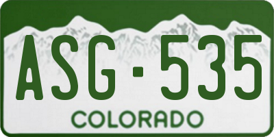 CO license plate ASG535