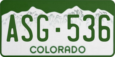 CO license plate ASG536