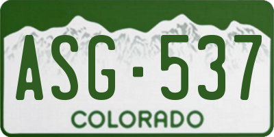 CO license plate ASG537