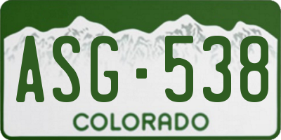CO license plate ASG538