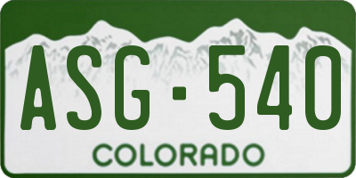 CO license plate ASG540