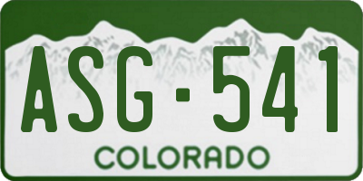 CO license plate ASG541
