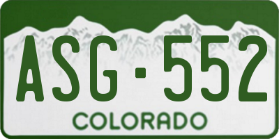 CO license plate ASG552