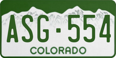 CO license plate ASG554