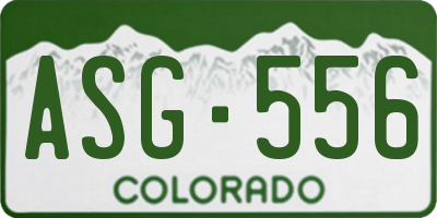 CO license plate ASG556