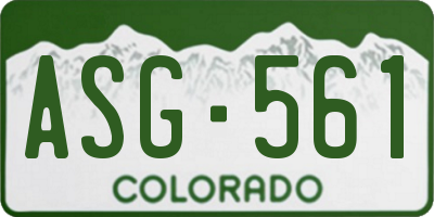 CO license plate ASG561