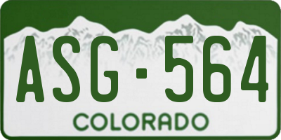 CO license plate ASG564