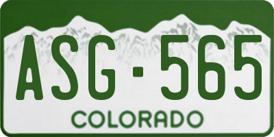 CO license plate ASG565