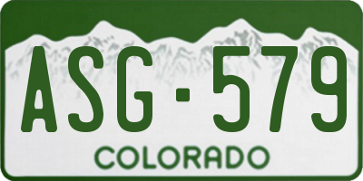 CO license plate ASG579