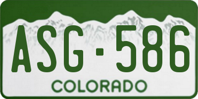 CO license plate ASG586