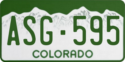 CO license plate ASG595
